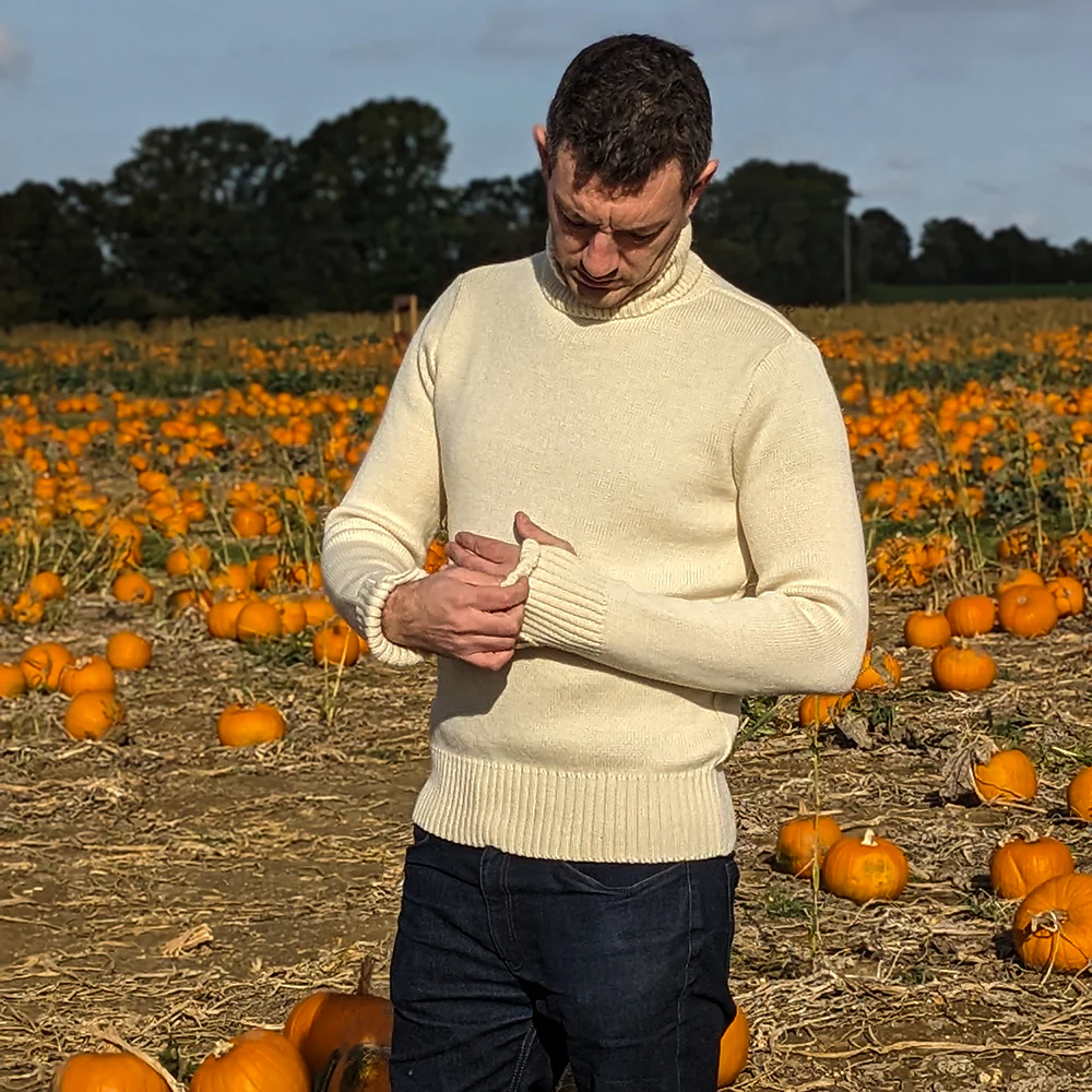 100% Merino Wool Fitted Submariner Sweater - Image 8