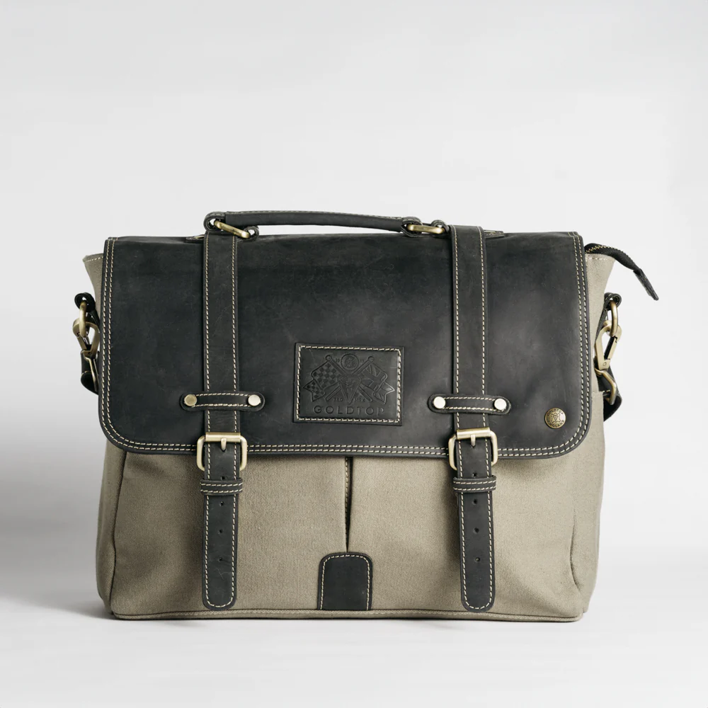 Canvas & Leather Messenger Bag - Image 16