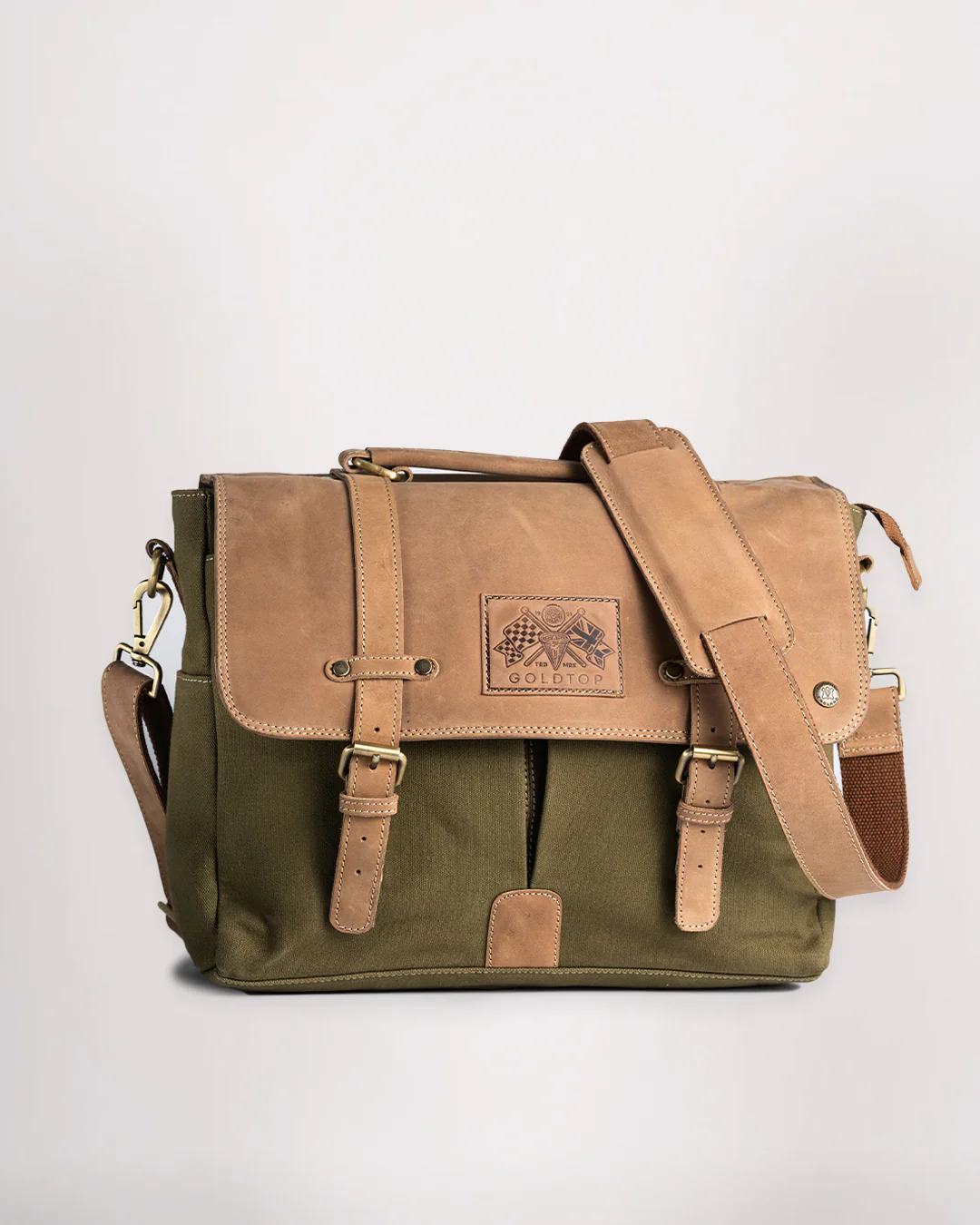 Canvas & Leather Messenger Bag - Image 19