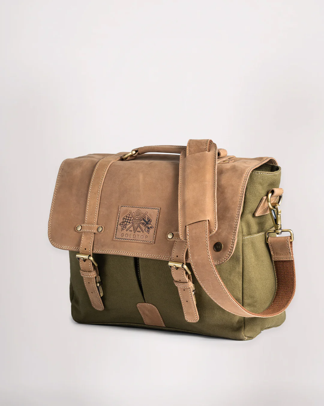 Canvas & Leather Messenger Bag - Image 20