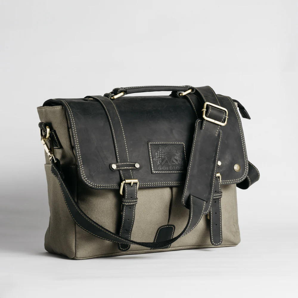 Canvas & Leather Messenger Bag - Image 21