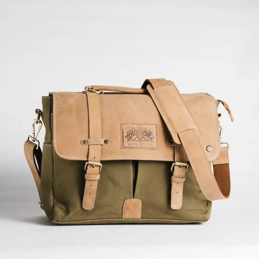Canvas & Leather Messenger Bag - Image 23