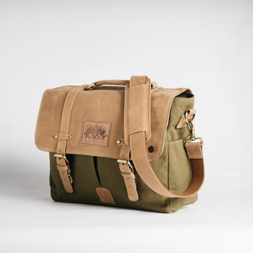 Canvas & Leather Messenger Bag - Image 24