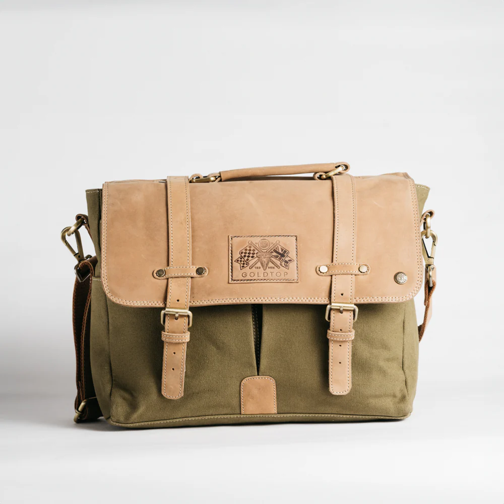 Canvas & Leather Messenger Bag - Image 25