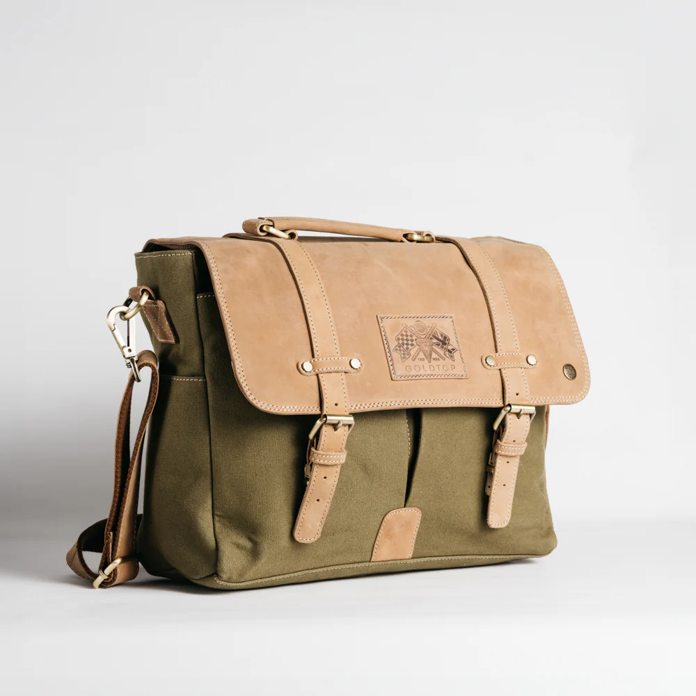 Canvas & Leather Messenger Bag - Image 26