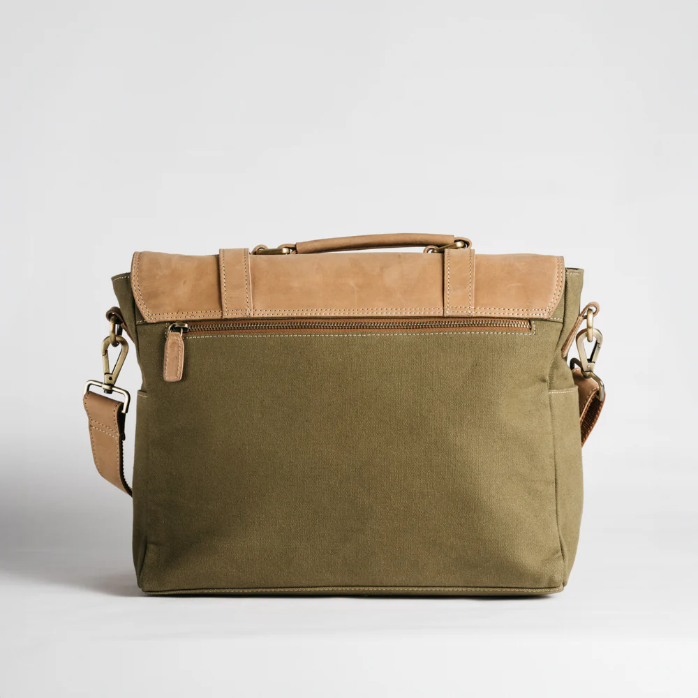 Canvas & Leather Messenger Bag - Image 27