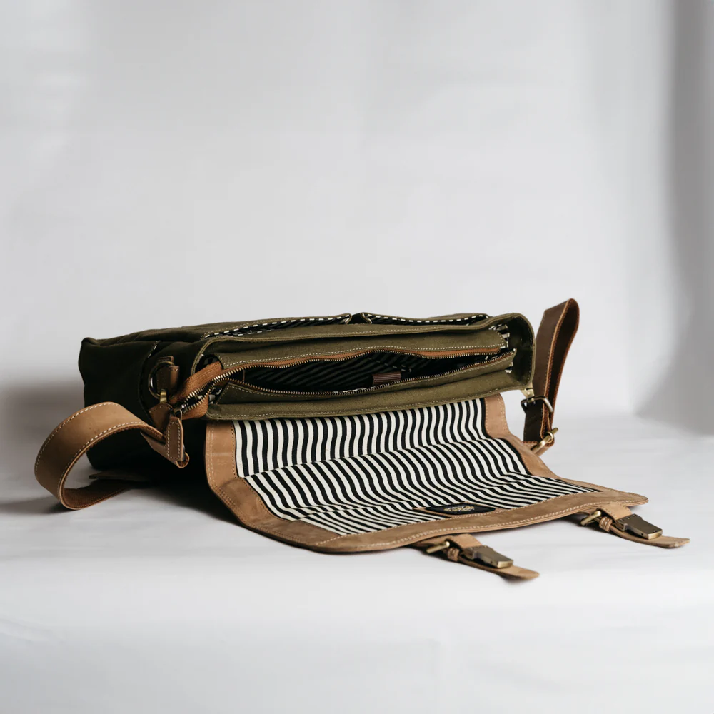 Canvas & Leather Messenger Bag - Image 28