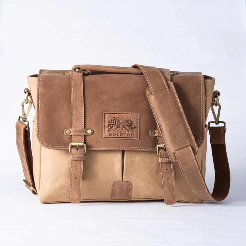 Canvas & Leather Messenger Bag - Image 3