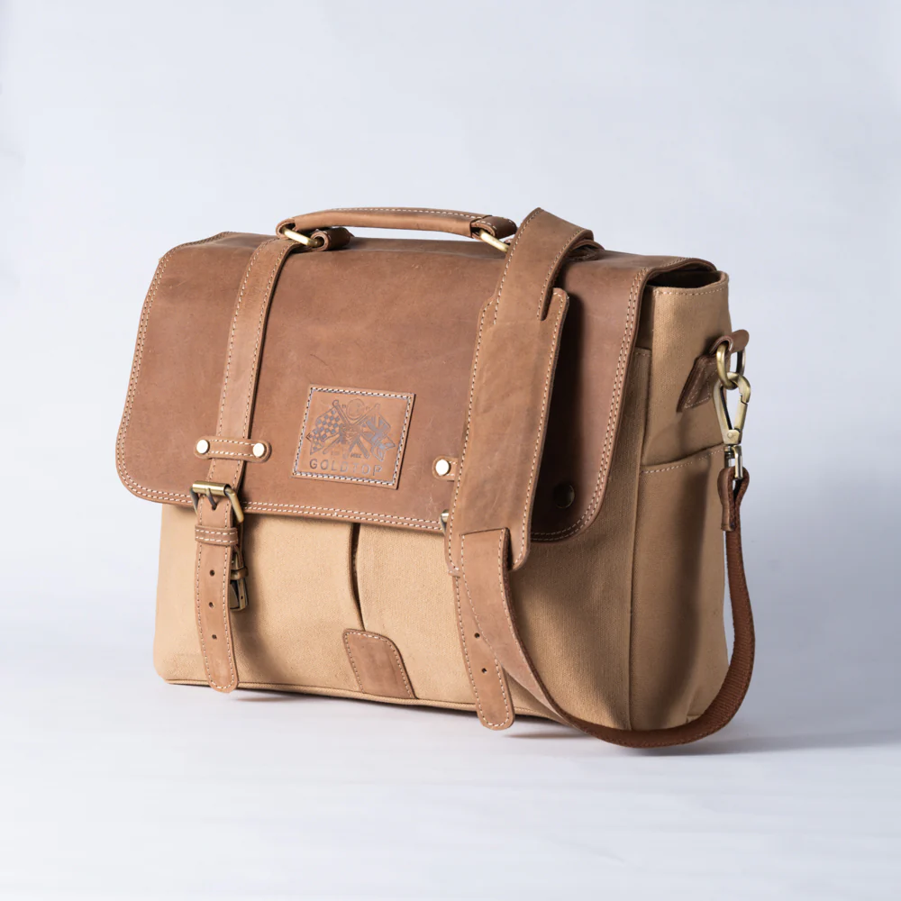 Canvas & Leather Messenger Bag - Image 4