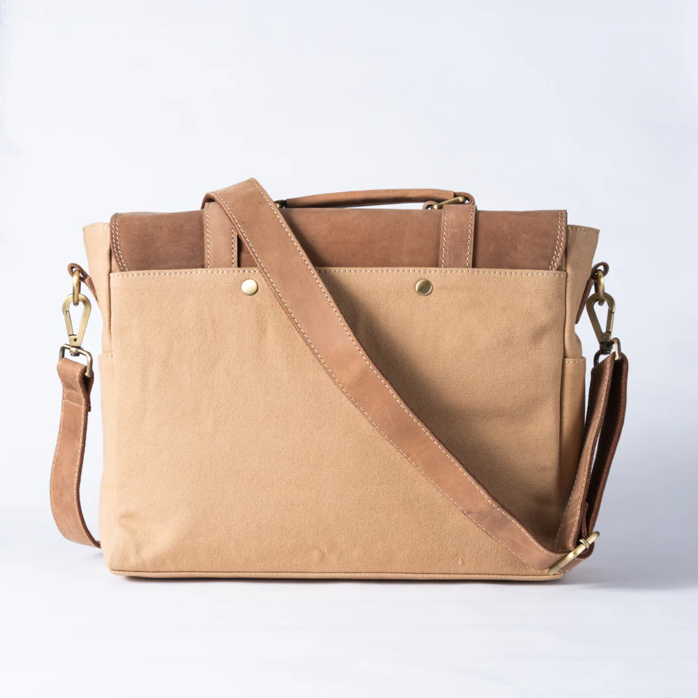 Canvas & Leather Messenger Bag - Image 5