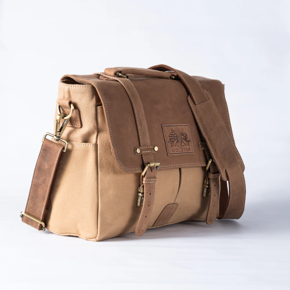 Canvas & Leather Messenger Bag - Image 6