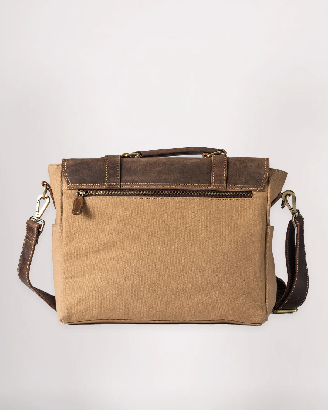 Canvas & Leather Messenger Bag - Image 8