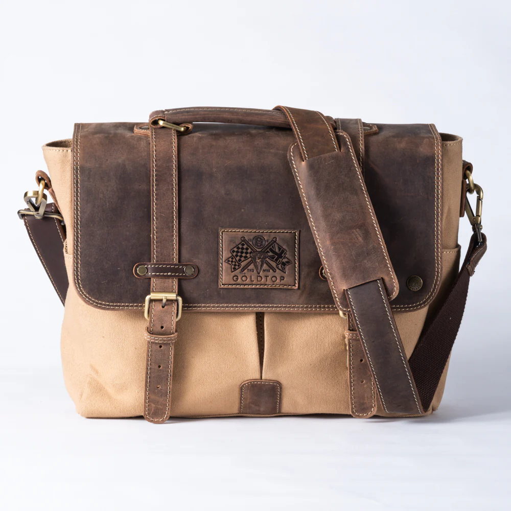 Canvas & Leather Messenger Bag - Image 9