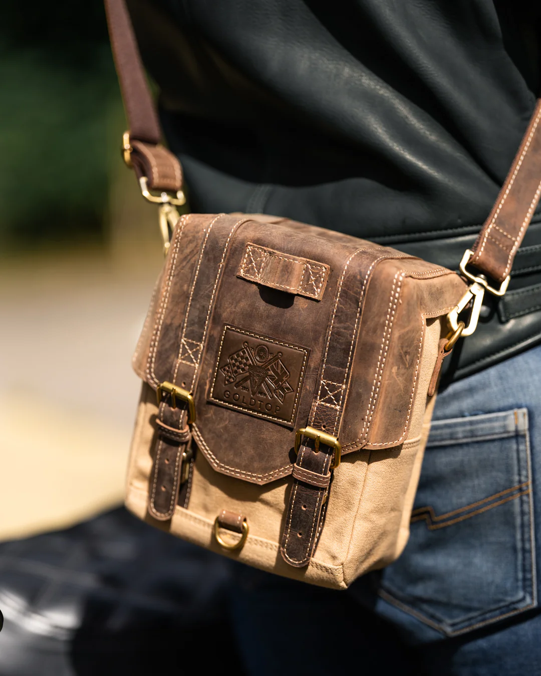 Canvas & Leather Tank Bag - Large - Image 6