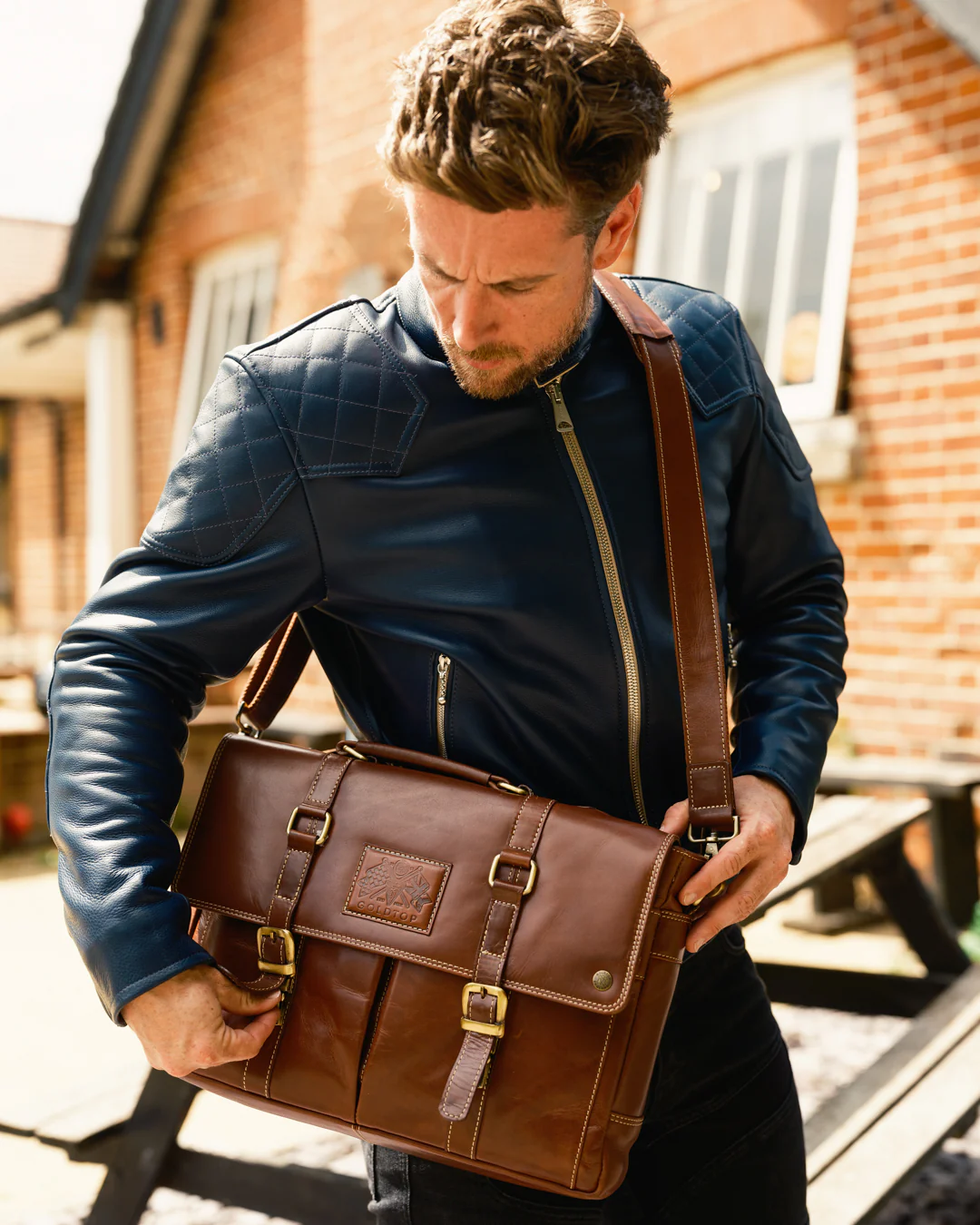Leather Messenger Bag - Image 11