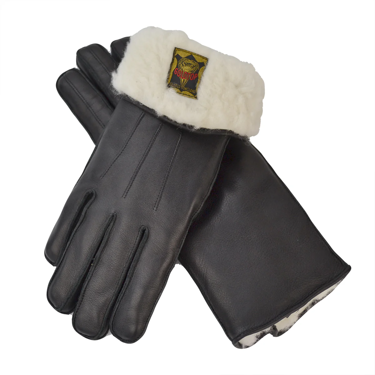 Zipped Merino Wool Lined Cafe Racer Gloves - Image 4