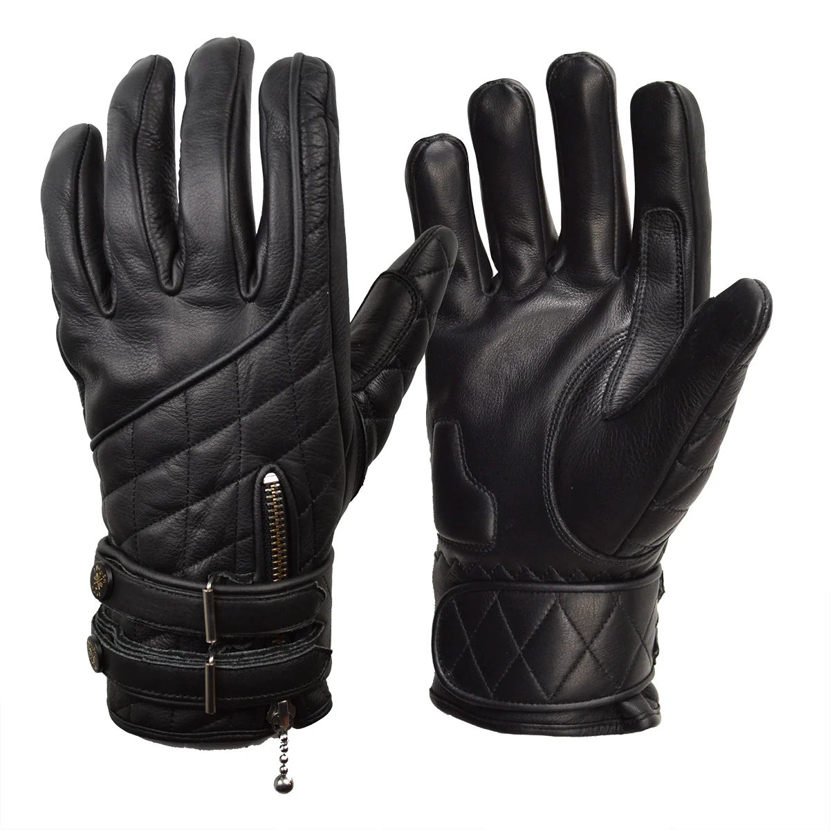 Quilted Cafe Racer Gloves - Image 3