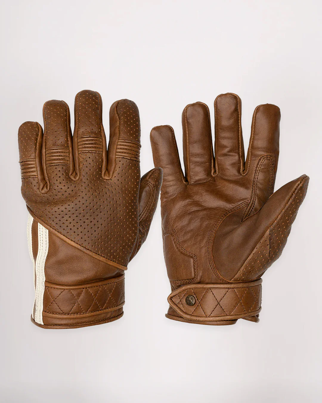 Short Racing Stripe Cafe Racer Gloves - Image 3