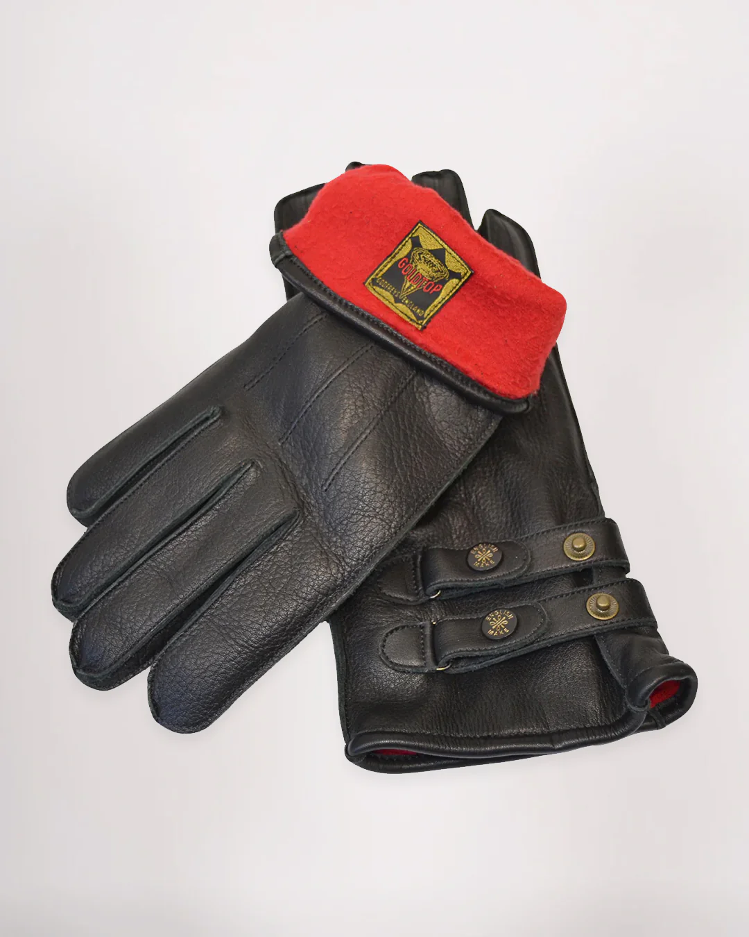 Twin Strap Fleece Lined Cafe Racer Gloves - Image 2