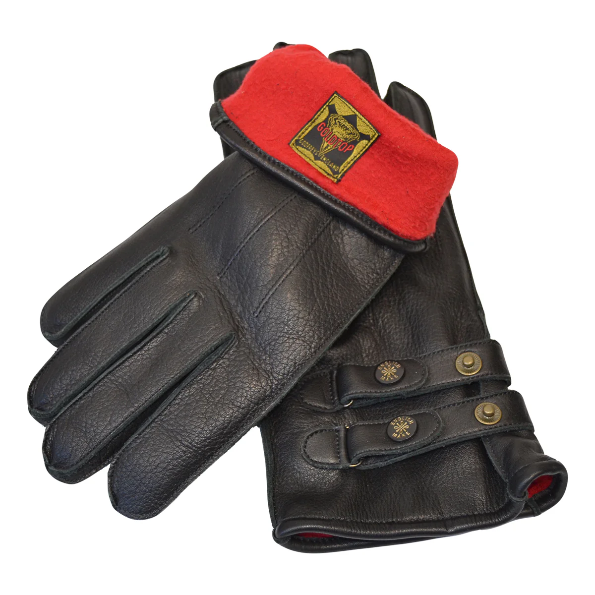 Twin Strap Fleece Lined Cafe Racer Gloves - Image 4