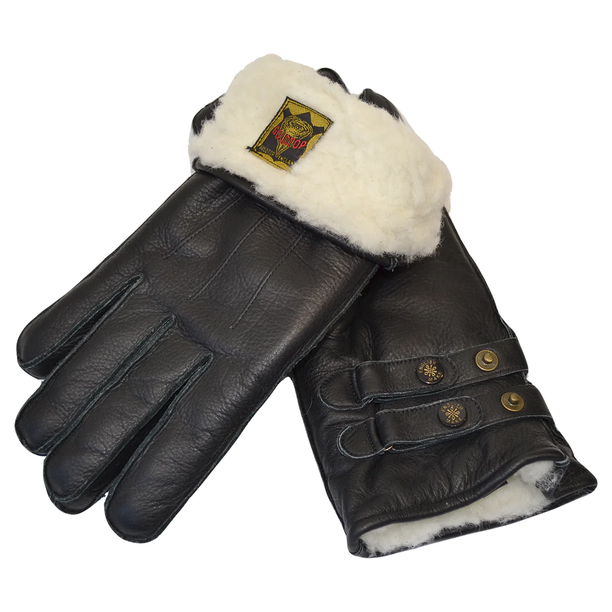 Twin Strap Merino Wool Lined Cafe Racer Gloves - Image 4