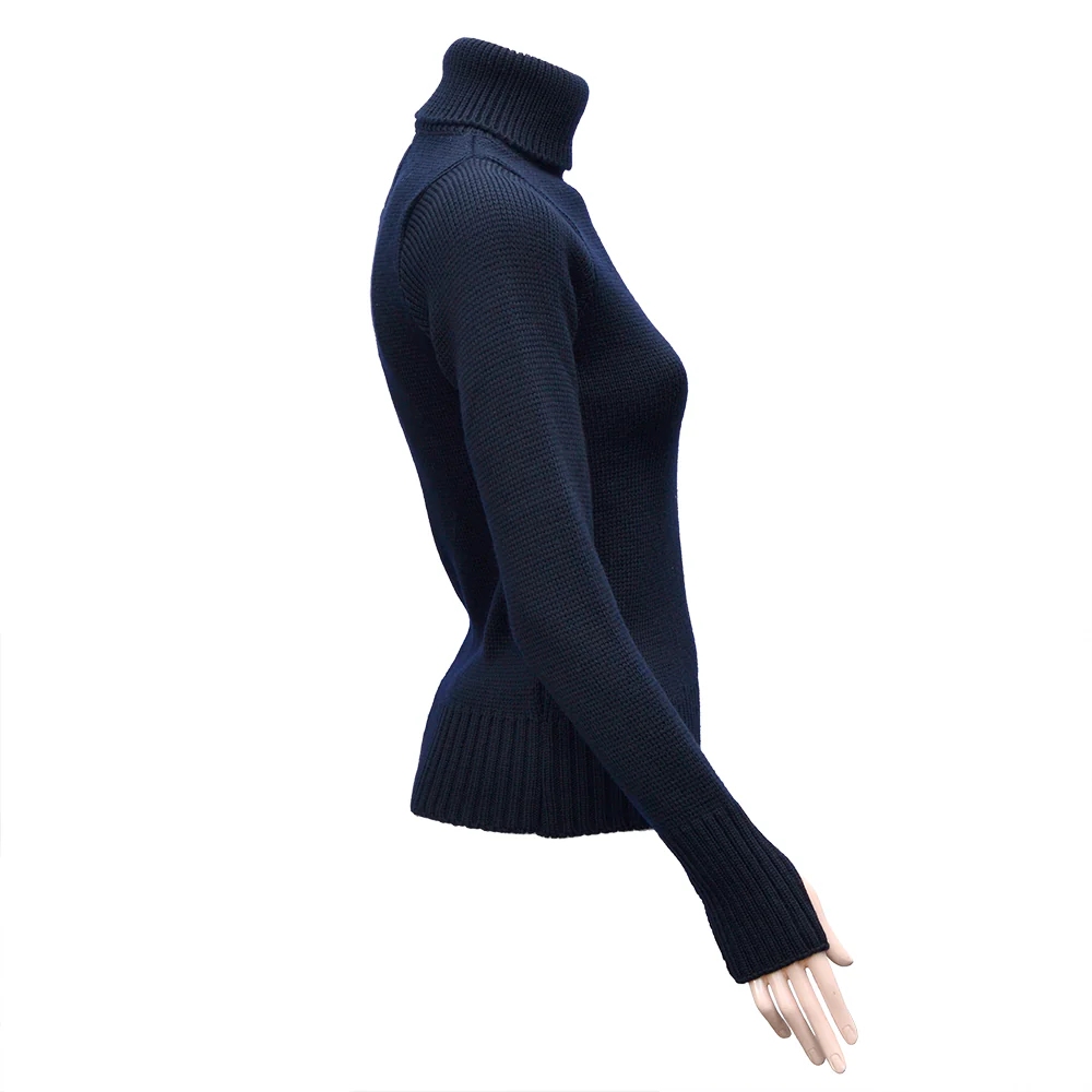 Women's Merino Wool Fitted Submariner Sweater - Image 13