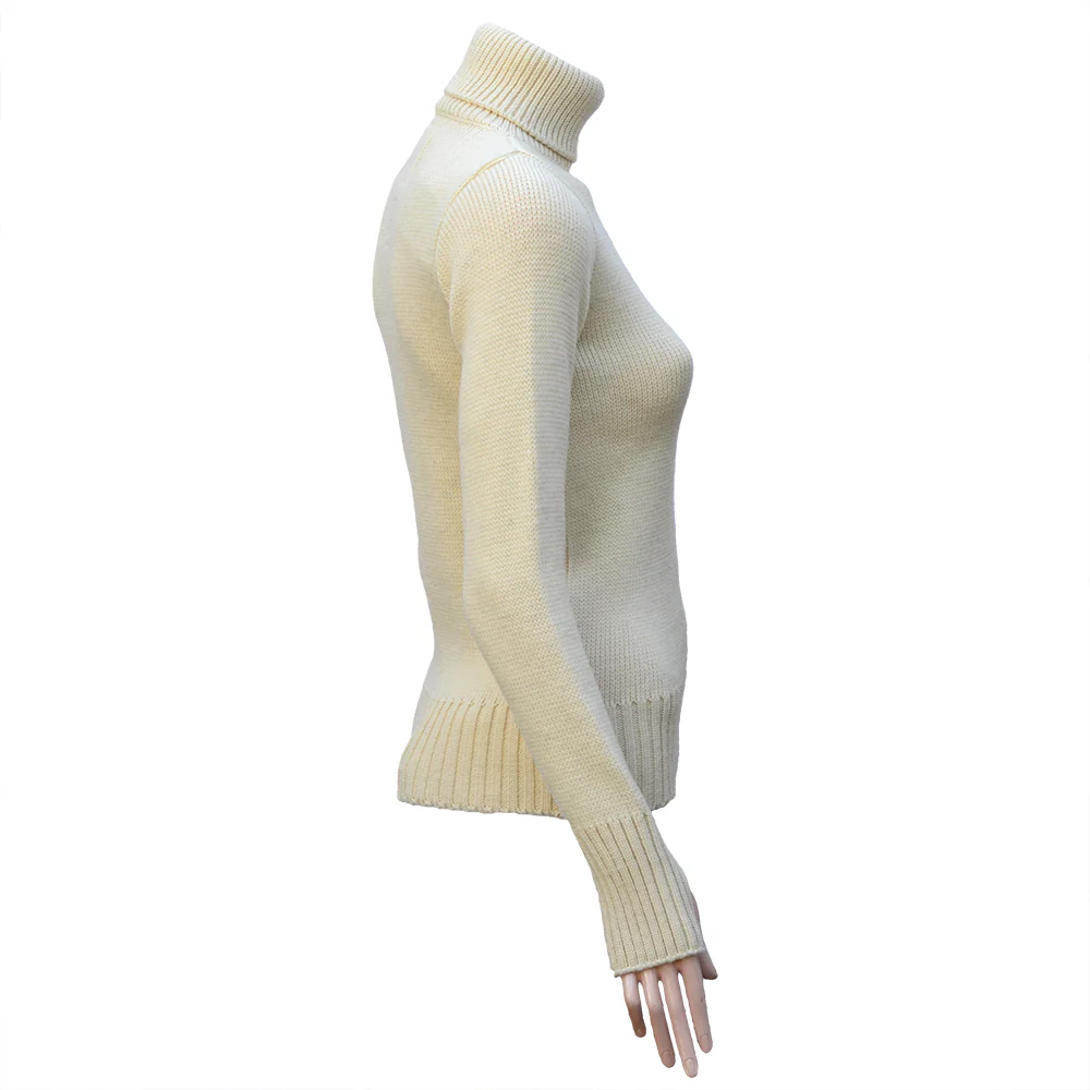 Women's Merino Wool Fitted Submariner Sweater - Image 5