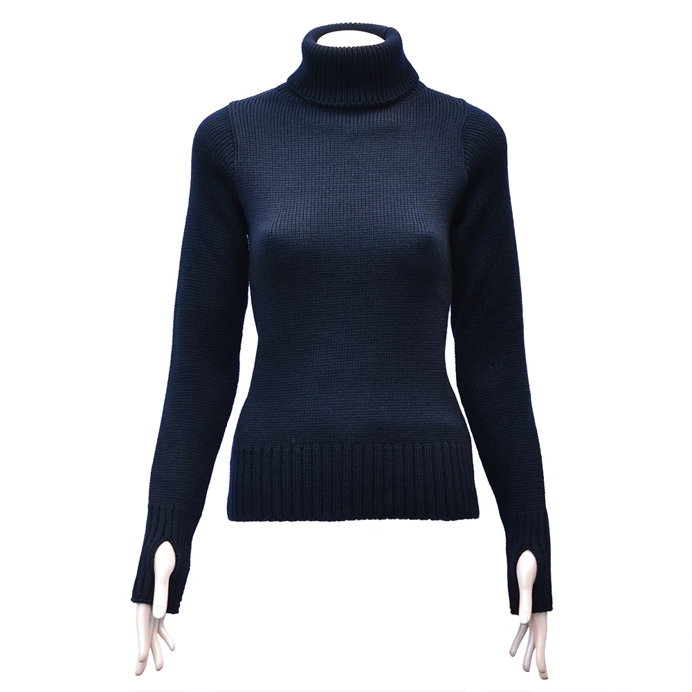 Women's Merino Wool Fitted Submariner Sweater - Image 9